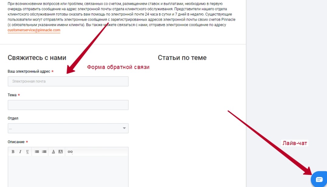 Служба поддержки Пиннакл